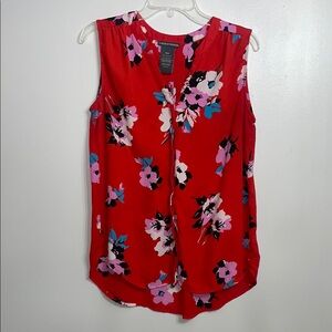Floral Sleeveless Top - Red
